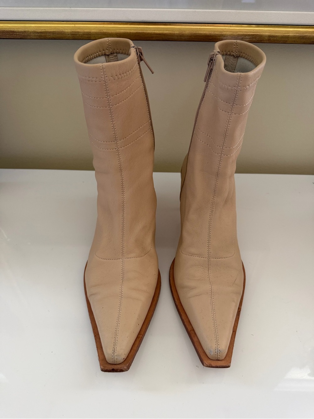 Song of Style Neutral Pointed-Toe Mid-Calf Ankle Boots